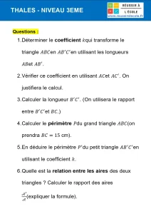 theoreme de thales 3eme exercice corrigé pdf