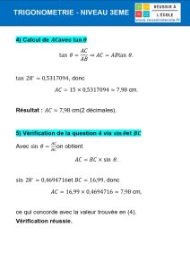 trigonométrie 3eme exercice