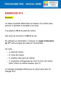 trigonométrie 3eme exercice