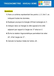trigonométrie 3eme exercice corrigé