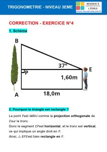 trigonométrie 3eme exercices
