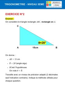 trigonométrie 3ème exercices corrigés