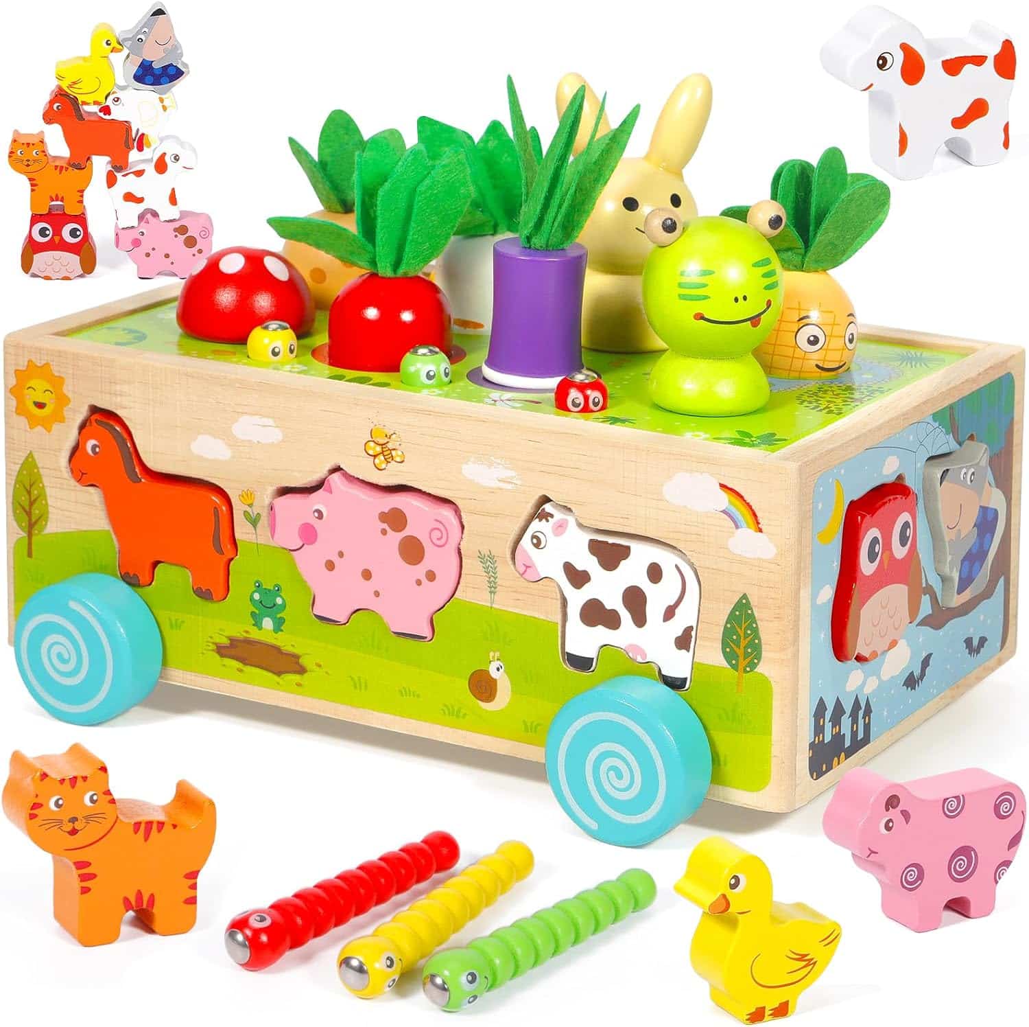 Jouets Montessori en bois pour enfants de 1, 2 et 3 ans. Jouets d'activités et de développement en bois Montessori pour enfants de 1 an (B) | Leroy Merlin