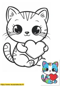 chat kawaii coloriage chat kawaii coloriage
