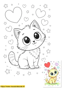chat kawaii coloriage chat kawaii coloriage