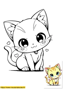 coloriage chat kawaii coloriage chat kawaii