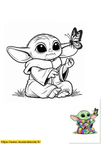 coloriage kawaii à imprimer bébé yoda coloriage kawaii à imprimer bébé yoda