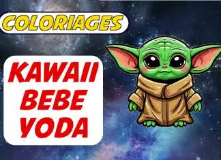 Coloriage Kawaii à imprimer Bébé Yoda coloriage kawaii à imprimer bébé yoda
