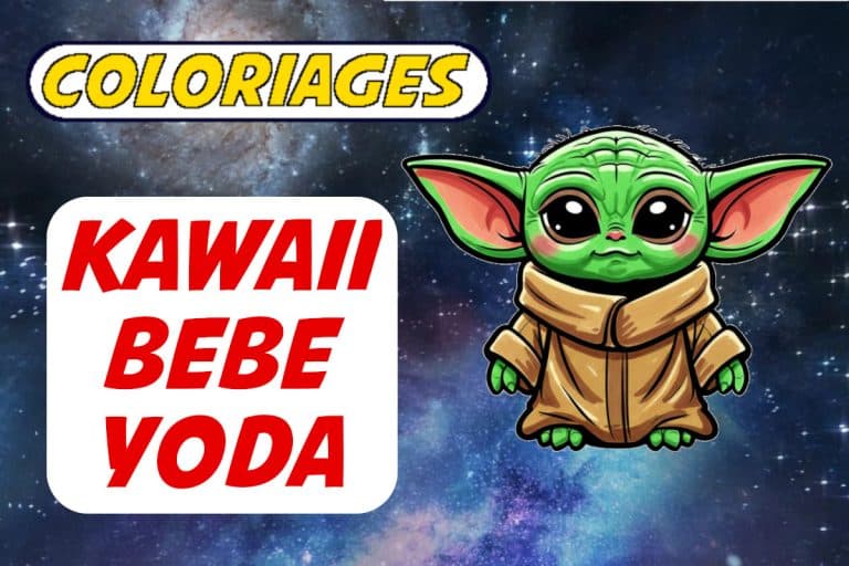 Article: Coloriage Kawaii à imprimer Bébé Yoda