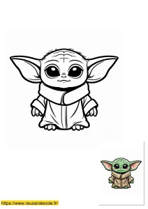 coloriage kawaii bébé yoda coloriage kawaii bébé yoda
