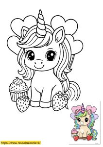 coloriage kawaii licorne coloriage kawaii licorne
