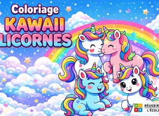 Coloriage Licorne Kawaii à imprimer coloriage kawaii licorne