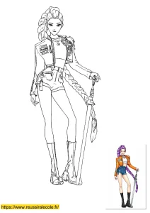 coloriage kpop demon hunters rumi​