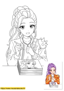 coloriage kpop demon hunters rumi