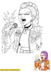 coloriage kpop demon hunters rumi​