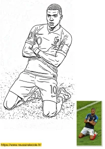 coloriage kylian mbappé​