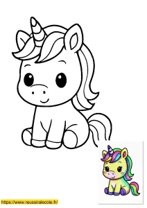 coloriage licorne kawaii a imprimer coloriage licorne kawaii a imprimer