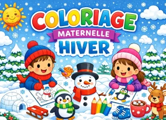 Coloriage Hiver Maternelle : 20 Dessins et 1 Livre PDF à imprimer coloriage maternelle hiver
