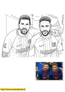 coloriage neymar messi coloriage neymar messi