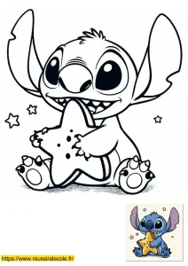 coloriage stitch mignon