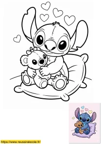 coloriage stitch mignon à imprimer