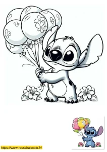 coloriage stitch mignon à imprimer
