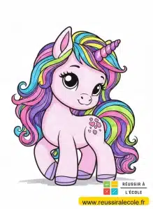 dessin de licorne en couleur kawaii dessin de licorne en couleur kawaii