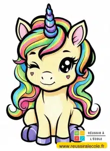 dessin de licorne en couleur kawaii dessin de licorne en couleur kawaii
