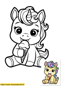 dessin de licorne en couleur kawaii dessin de licorne en couleur kawaii