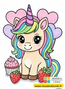 dessin de licorne en couleur kawaii dessin de licorne en couleur kawaii