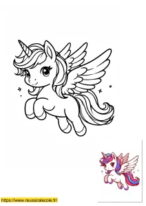 kawaii coloriage licorne