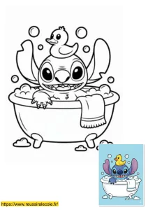 facile coloriage stitch mignon