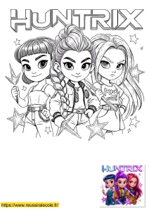 huntrix coloriage huntrix coloriage