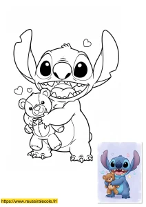 stitch mignon coloriage