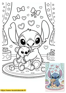 stitch mignon coloriage