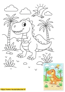 coloriage dinosaure a imprimer maternelle