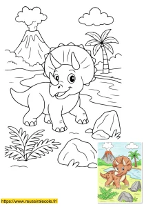 maternelle dinosaure : triceratops