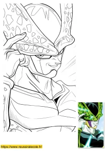 coloriage cell dragon ball z