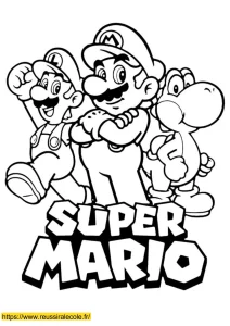 coloriage de mario et luigi et yoshi coloriage de mario et luigi et yoshi