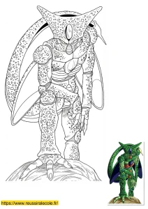 coloriage dragon ball cell