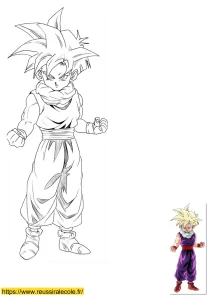 coloriage dragon ball gohan