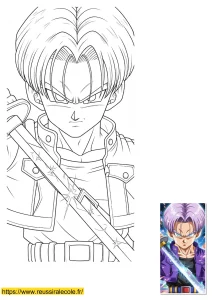 coloriage dragon ball trunks