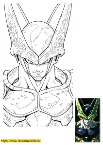 coloriage dragon ball z cell
