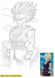 coloriage dragon ball z sangohan