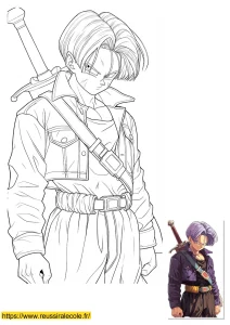 coloriage dragon ball z trunks