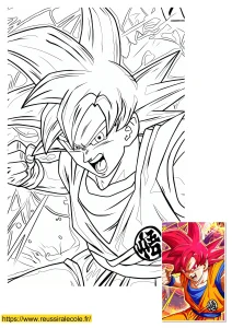 coloriage goku super saiyan divin