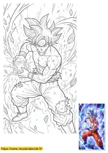 coloriage goku ultra instinct à imprimer