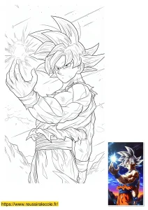 coloriage goku ultra instinct dessin