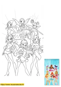 coloriage groupe winx