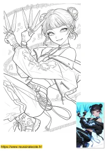 coloriage kpop demon hunter zoey coloriage kpop demon hunter zoey